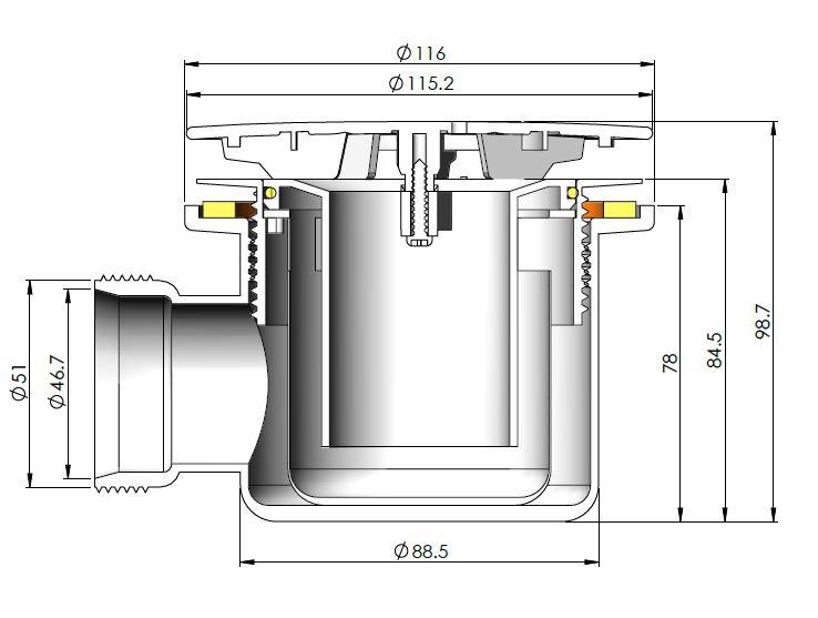 Nuie 90mm Fast Flow Shower Tray Waste