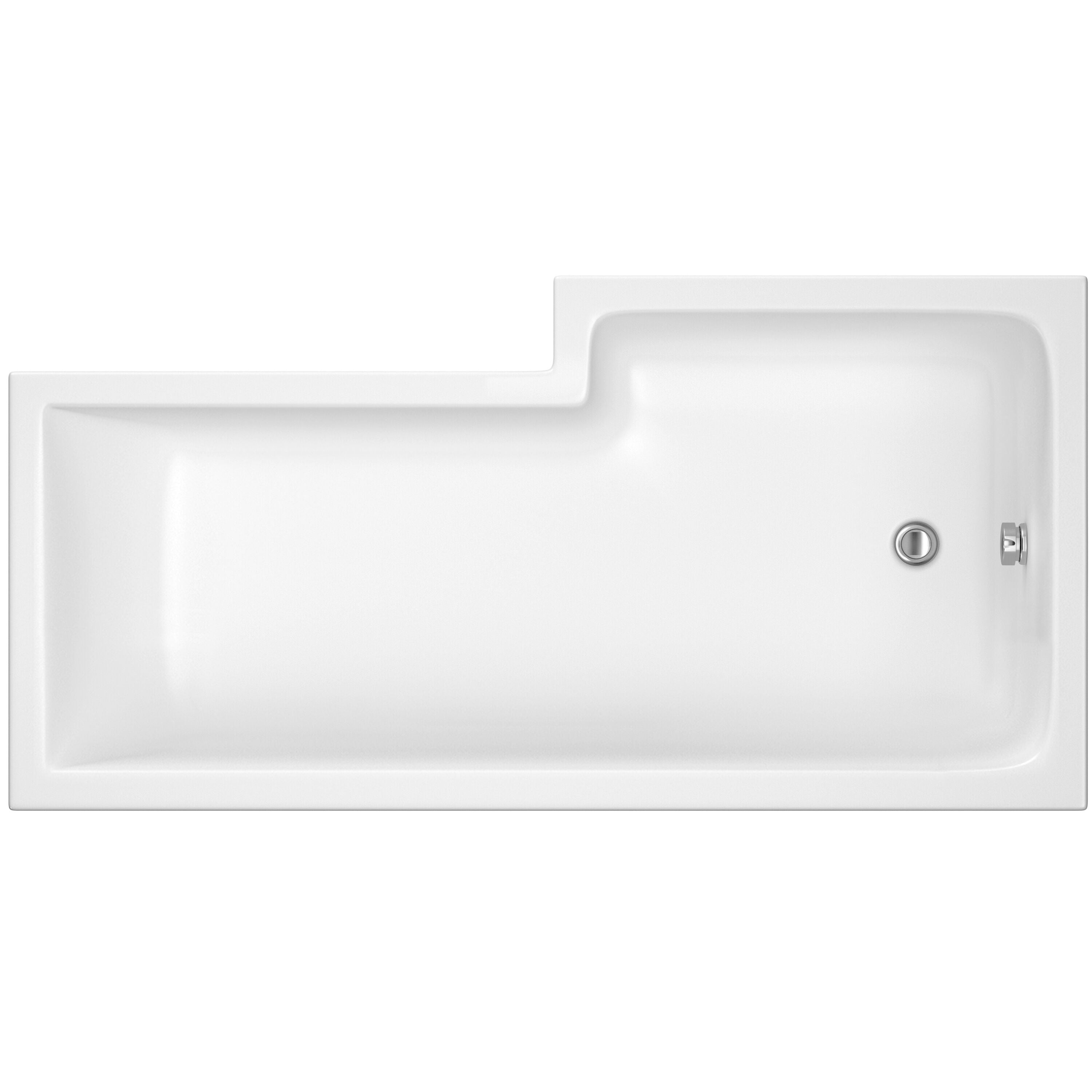 Nuie 1500mm Left-Hand Square Shower Bath