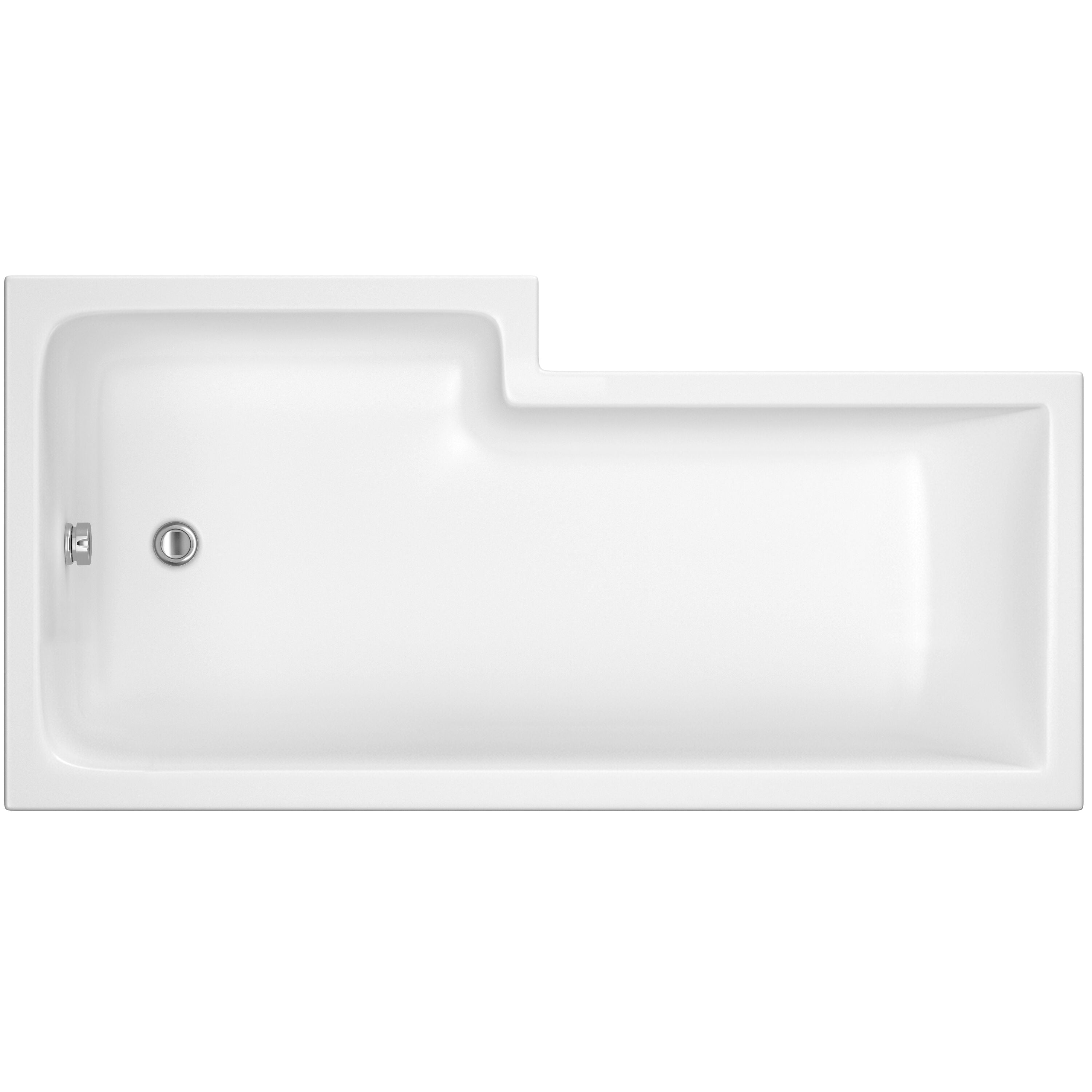 Nuie 1600mm Right-Hand Square Shower Bath