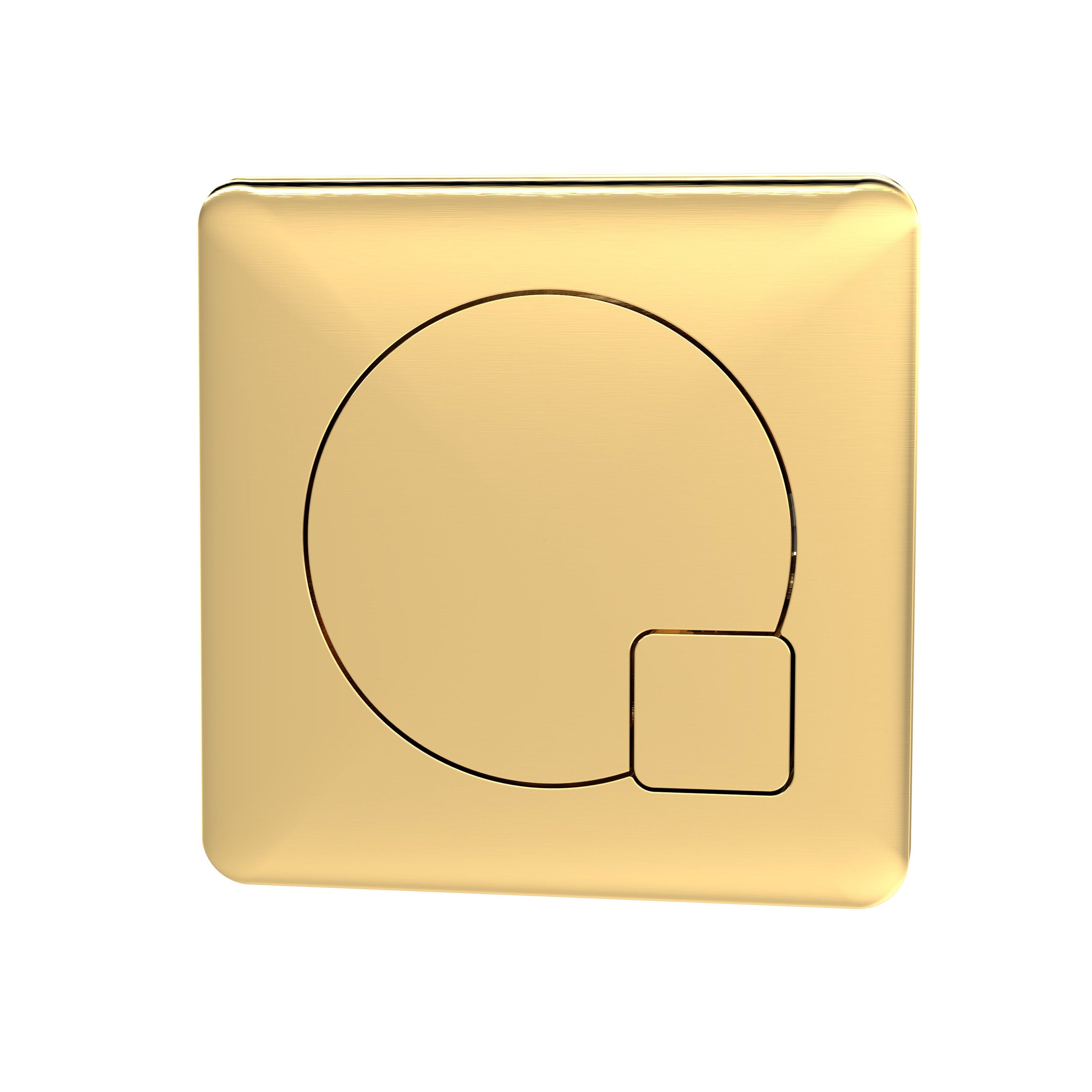 Nuie Square Brushed Brass Dual Flush Push Button
