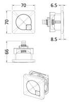 Nuie Square Chrome Dual Flush Push Button