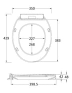 Nuie Round Soft Close Toilet Seat With Bottom Fix Hinge