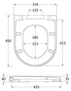 Nuie D-Shaped Soft Close Toilet Seat With Quick Release Hinge