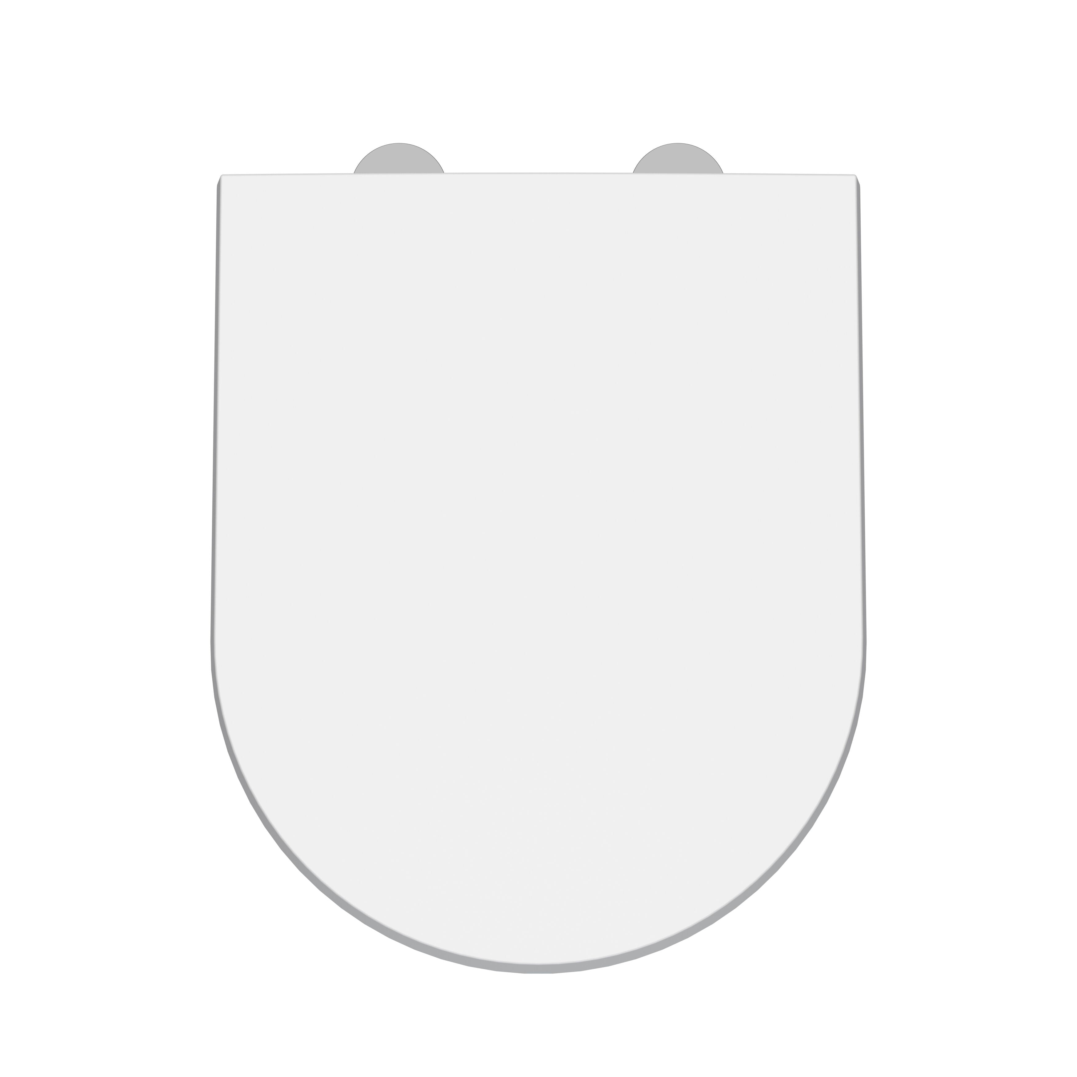 Nuie D-Shaped Soft Close Toilet Seat With Quick Release Hinge