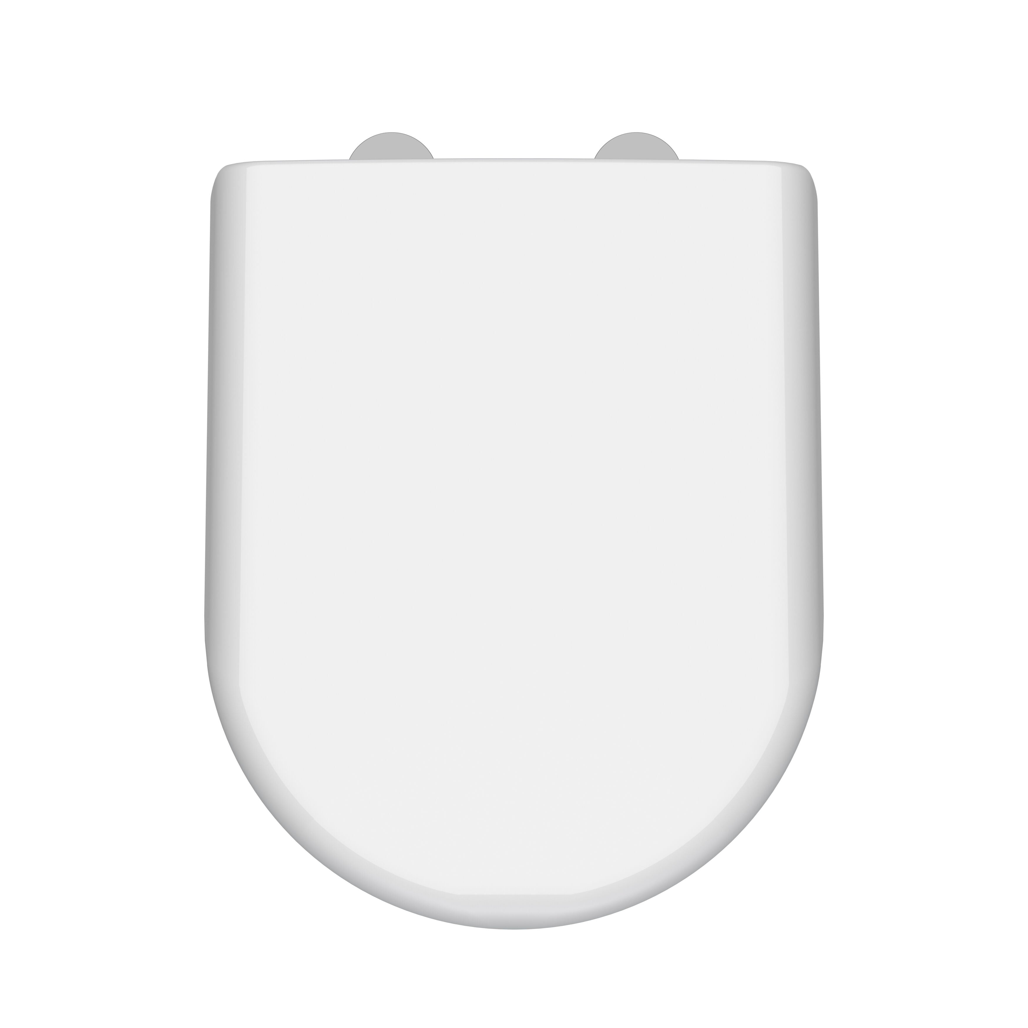 Nuie D-Shaped Soft Close Toilet Seat With Quick Release Hinge