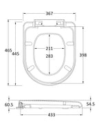 Nuie D-Shaped Soft Close Toilet Seat With Top Fix Hinge