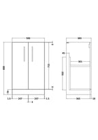 500mm Floor Standing 2 Door Unit (365 Deep)