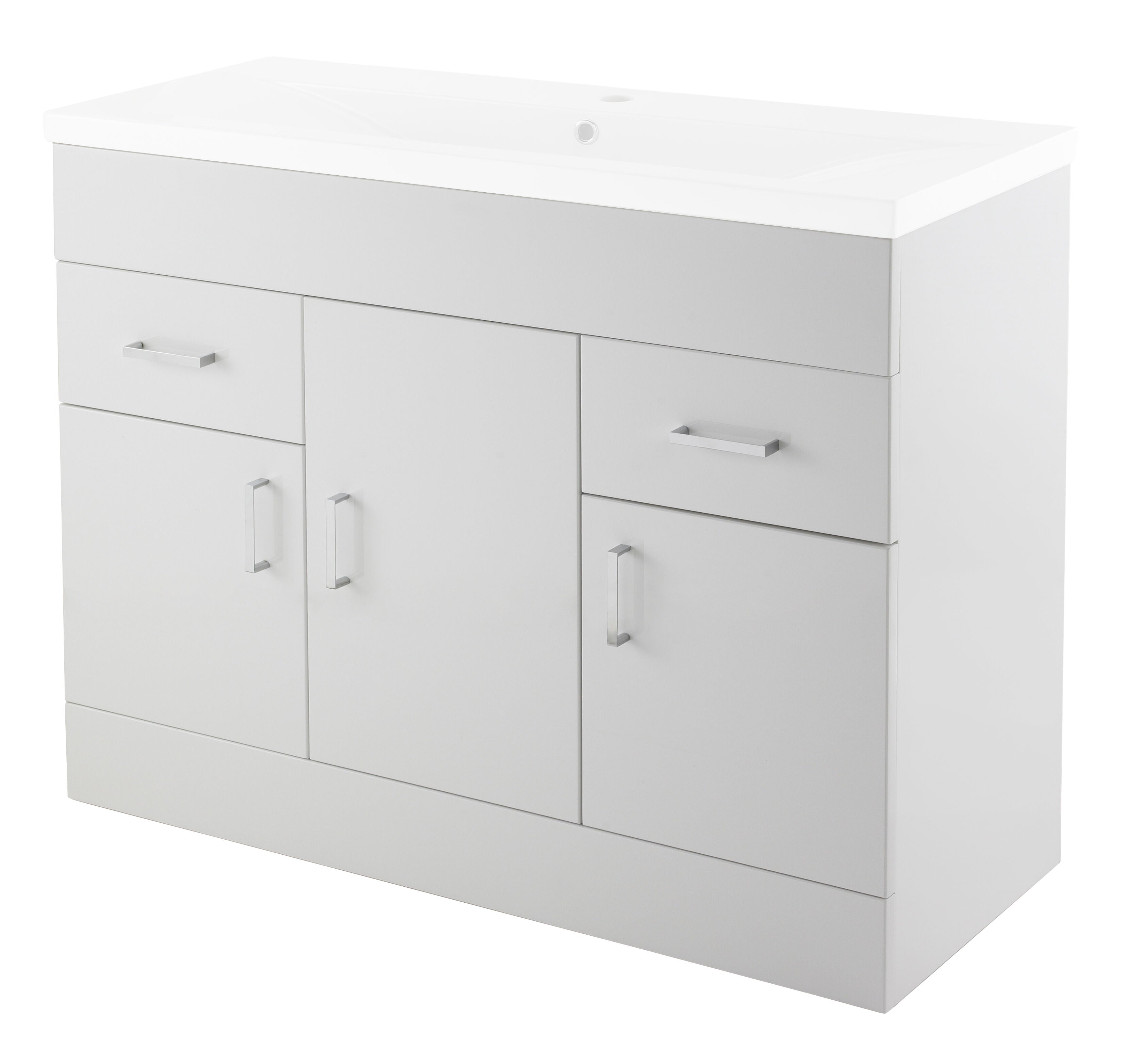 Eden Floor Standing 3 Door 2 Drawer Vanity Cabinet 1000mm