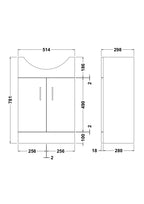 Mayford Floor Standing 2 Door Vanity Unit 550mm