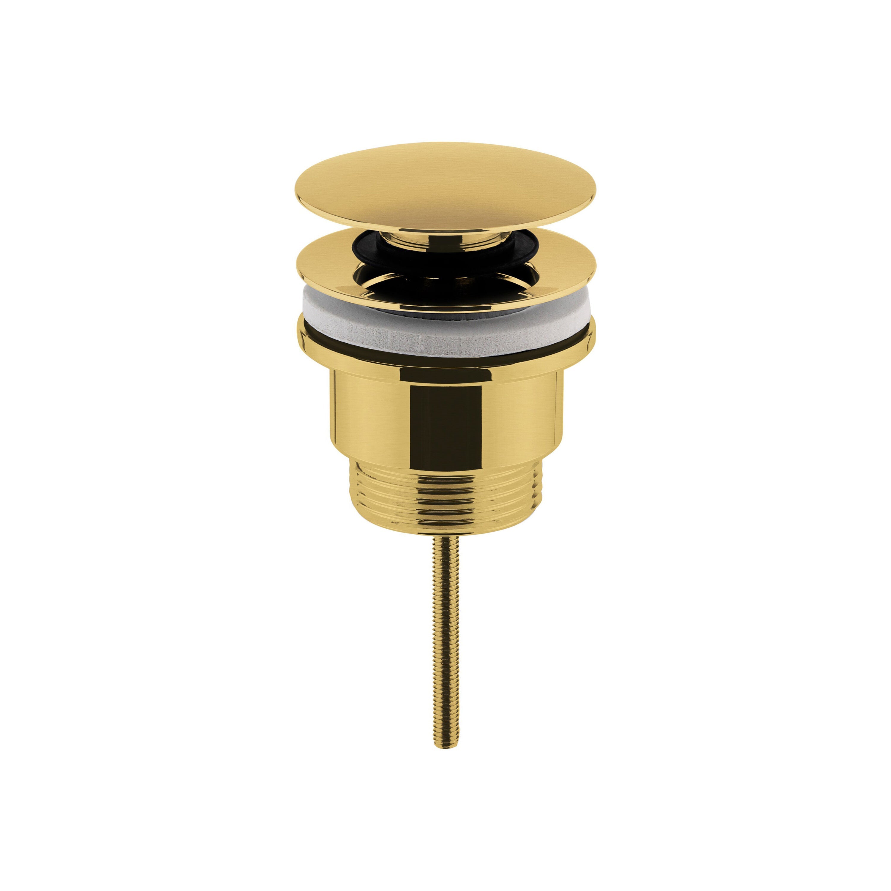 Nuie Brushed Brass Push Button Slotted Basin Waste