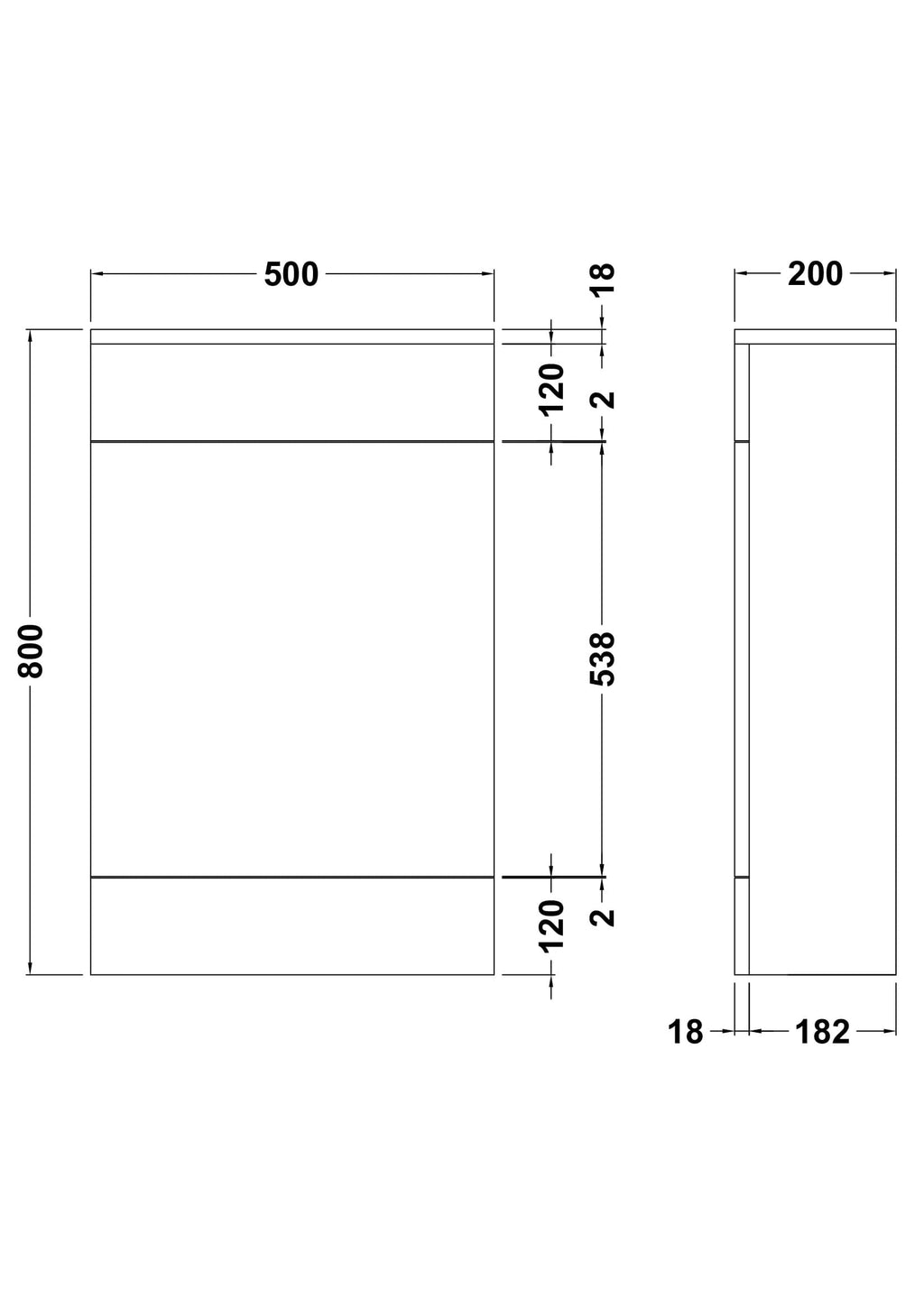 Nuie Eden 500mm Gloss White Floor Standing WC Unit