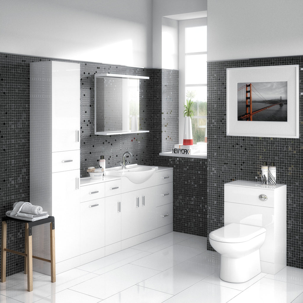 Nuie Mayford 500mm Gloss White Floor Standing WC Unit