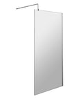 Nuie 898mm Semi-Frameless Chrome Wetroom Screen With Support Bar