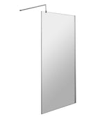 Nuie 998mm Semi-Frameless Chrome Wetroom Screen With Support Bar