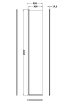 Nuie 322mm Semi-Frameless Chrome Hinged Wetroom Screen