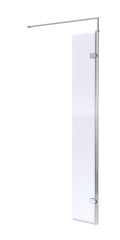 Nuie 322mm Semi-Frameless Chrome Hinged Wetroom Screen With Support Bar