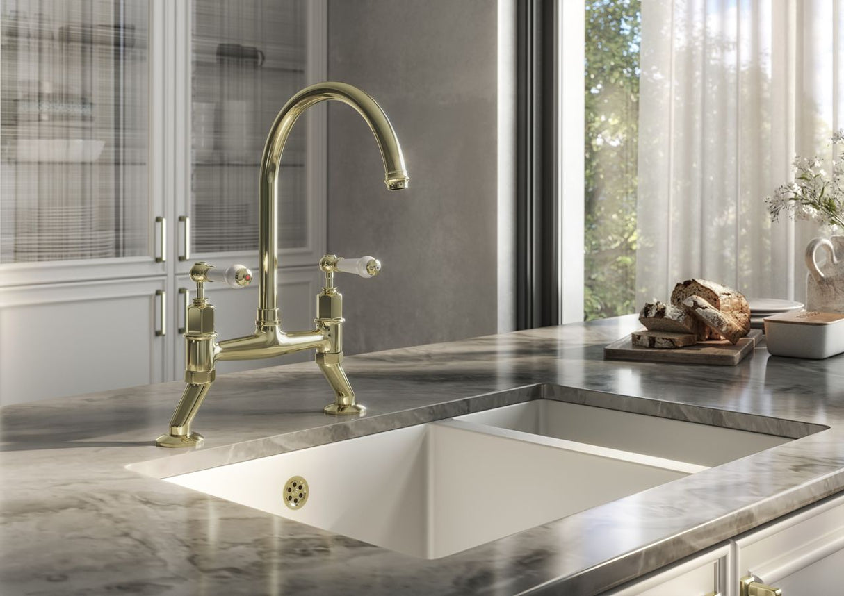 Verossi | Alton| Dual Lever Kitchen tap | Polished Brass