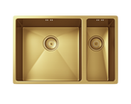 Verossi | Vrimo | 1.5 Bowl Stainless Steel Kitchen Sink | Inset or Undermounted | Gold Strainer Wastes Supplied | 670 x 440mm | Gold Finish