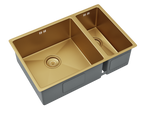 Verossi | Vrimo | 1.5 Bowl Stainless Steel Kitchen Sink | Inset or Undermounted | Gold Strainer Wastes Supplied | 670 x 440mm | Gold Finish