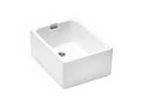 Verossi | Fireclay Belfast | 1.0 Bowl Kitchen Sink | Chrome Strainer Waste Supplied | 595x455 mm | White Ceramic