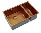 Verossi | Vrimo | 1.5 Bowl Stainless Steel Kitchen Sink | Inset or Undermounted | Copper Strainer Wastes Supplied | 670 x 440mm | Copper Finish
