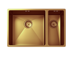 Verossi | Vrimo | 1.5 Bowl Stainless Steel Kitchen Sink | Inset or Undermounted | Copper Strainer Wastes Supplied | 670 x 440mm | Copper Finish